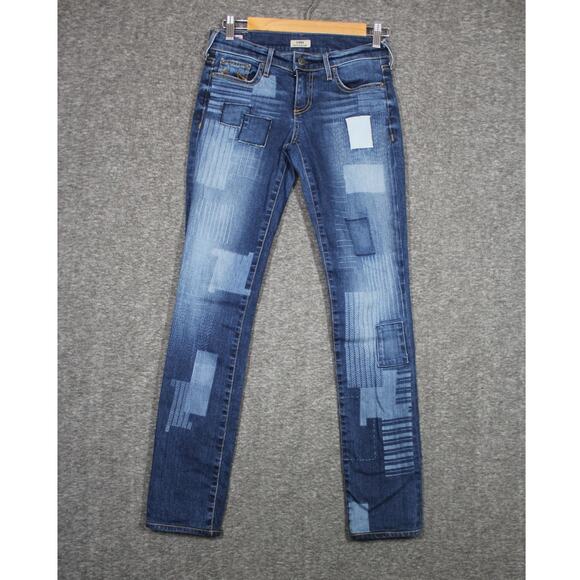 True Religion Patchwork Cora Mid Rise Straight-Size 24 - Picture 1 of 7